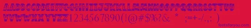 Comic Strip Font – Purple Fonts on Red Background