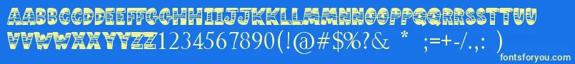 フォントComic Strip – 黄色の文字、青い背景