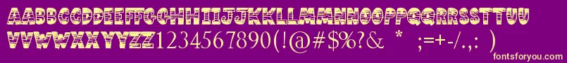 Comic Strip-fontti – keltaiset fontit violetilla taustalla