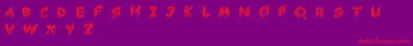 Comic Tragedy   BC Font – Red Fonts on Purple Background