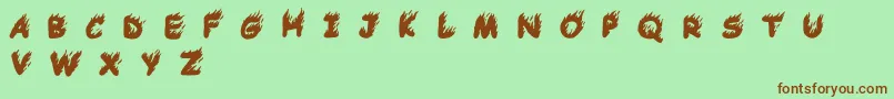 Comic Tragedy Base   BC Font – Brown Fonts on Green Background