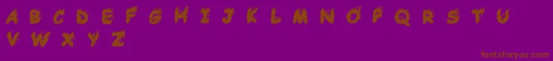 Comic Tragedy Base   BC Font – Brown Fonts on Purple Background