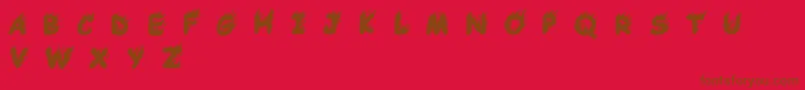 Comic Tragedy Base   BC Font – Brown Fonts on Red Background