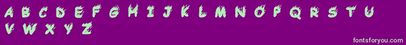 Comic Tragedy Base   BC Font – Green Fonts on Purple Background