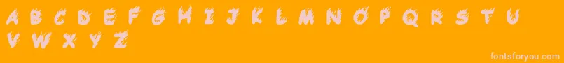 Comic Tragedy Base   BC Font – Pink Fonts on Orange Background