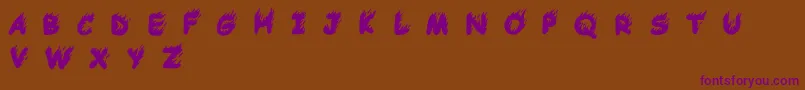 Comic Tragedy Base   BC Font – Purple Fonts on Brown Background
