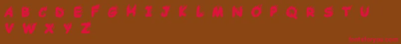 Comic Tragedy Base   BC Font – Red Fonts on Brown Background