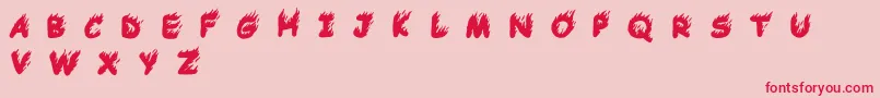 Comic Tragedy Base   BC Font – Red Fonts on Pink Background
