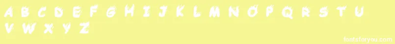 Comic Tragedy Base   BC Font – White Fonts on Yellow Background