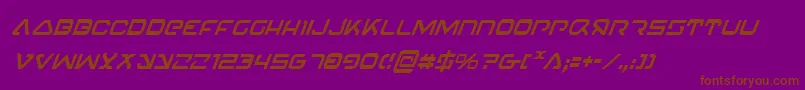 4114BlasterCondensedItalic Font – Brown Fonts on Purple Background