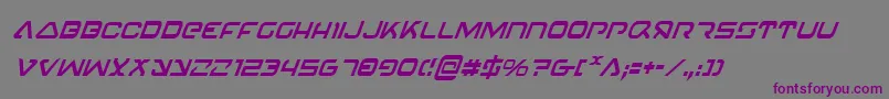 フォント4114BlasterCondensedItalic – 紫色のフォント、灰色の背景