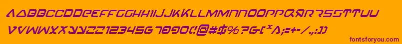 4114BlasterCondensedItalic Font – Purple Fonts on Orange Background