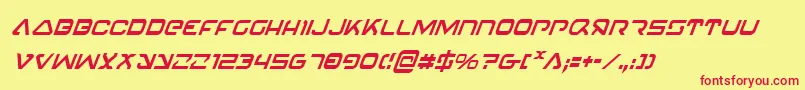 4114BlasterCondensedItalic Font – Red Fonts on Yellow Background