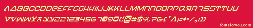 Шрифт 4114BlasterCondensedItalic – жёлтые шрифты на красном фоне