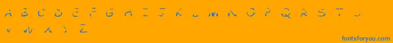 Comic Tragedy Flames   BC Font – Blue Fonts on Orange Background