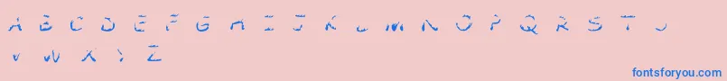 Comic Tragedy Flames   BC Font – Blue Fonts on Pink Background