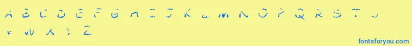 Comic Tragedy Flames   BC Font – Blue Fonts on Yellow Background