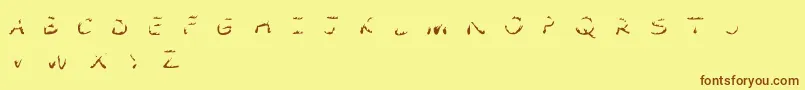 Comic Tragedy Flames   BC Font – Brown Fonts on Yellow Background