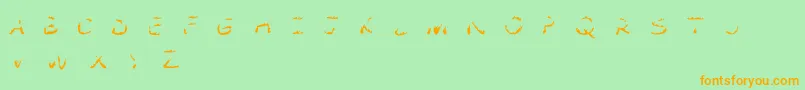 Comic Tragedy Flames   BC Font – Orange Fonts on Green Background