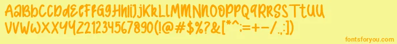 Comic Type Bold-Schriftart – Orangefarbene Schriften auf gelbem Hintergrund