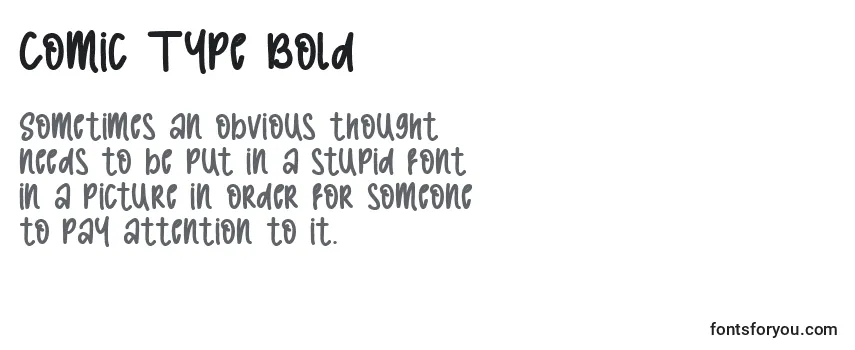 Überblick über die Schriftart Comic Type Bold