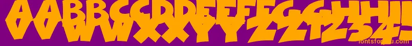 フォントComical Cartoon – 紫色の背景にオレンジのフォント
