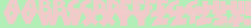 フォントComical Cartoon – 緑の背景にピンクのフォント
