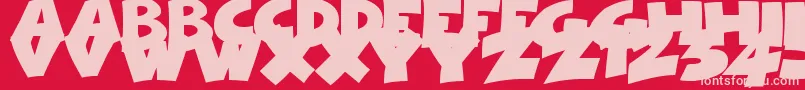 Comical Cartoon Font – Pink Fonts on Red Background