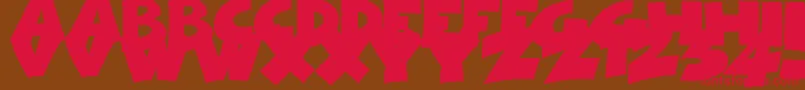 Comical Cartoon-Schriftart – Rote Schriften auf braunem Hintergrund