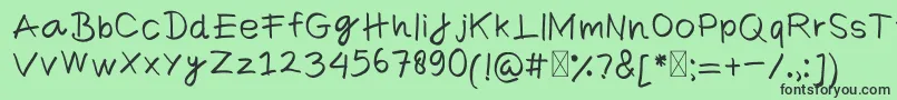 ComicaRegular Font – Black Fonts on Green Background