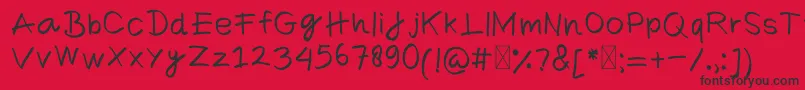 ComicaRegular Font – Black Fonts on Red Background
