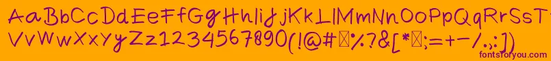 ComicaRegular Font – Purple Fonts on Orange Background