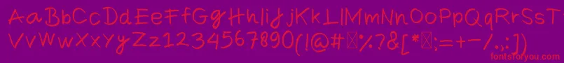 ComicaRegular Font – Red Fonts on Purple Background