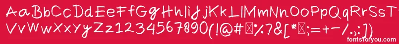 フォントComicaRegular – 赤い背景に白い文字