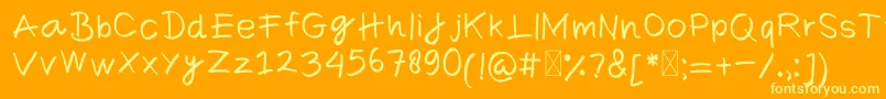 ComicaRegular Font – Yellow Fonts on Orange Background