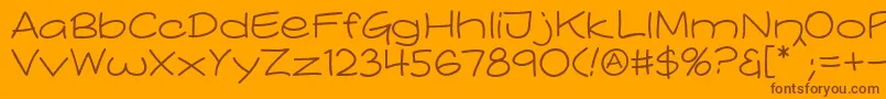 Fonte Comicblast Regular – fontes marrons em um fundo laranja