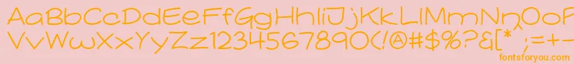 Comicblast Regular-Schriftart – Orangefarbene Schriften auf rosa Hintergrund