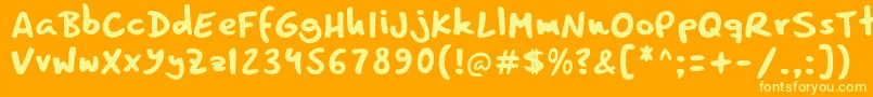 ComicBookFun Regular 2 0 Font – Yellow Fonts on Orange Background