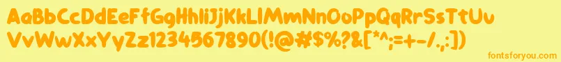 comiccomoc Font – Orange Fonts on Yellow Background