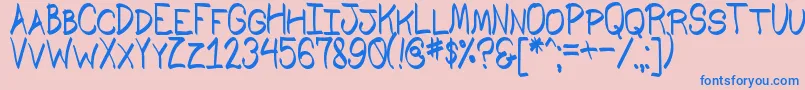 Comics of South St Font – Blue Fonts on Pink Background