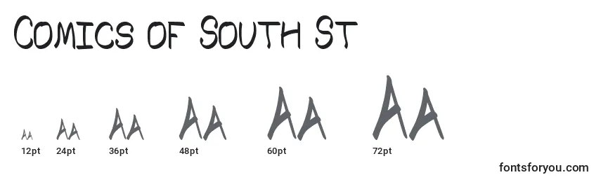 Comics of South St Font Sizes
