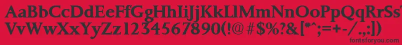 PalermoSerialBoldDb Font – Black Fonts on Red Background