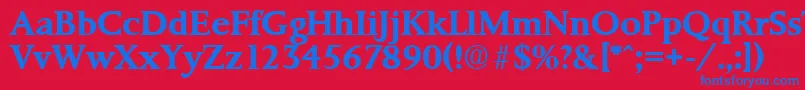フォントPalermoSerialBoldDb – 赤い背景に青い文字