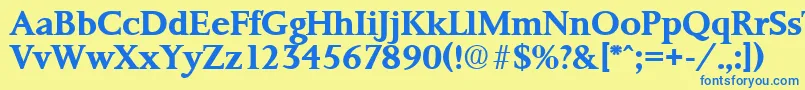 PalermoSerialBoldDb Font – Blue Fonts on Yellow Background