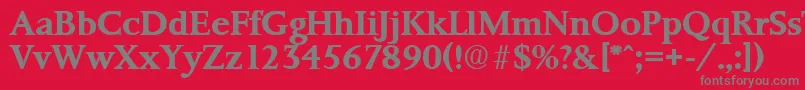 Шрифт PalermoSerialBoldDb – серые шрифты на красном фоне