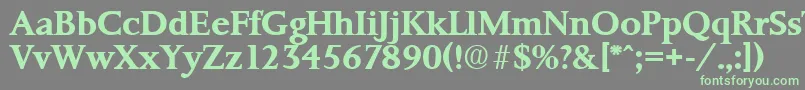 PalermoSerialBoldDb Font – Green Fonts on Gray Background