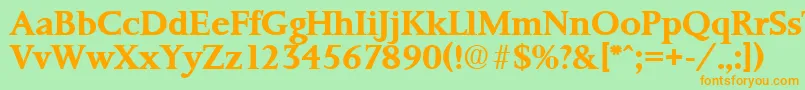 PalermoSerialBoldDb Font – Orange Fonts on Green Background