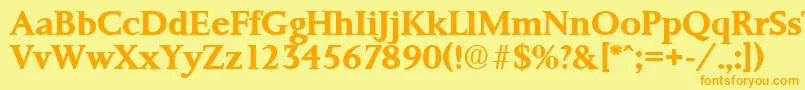 PalermoSerialBoldDb Font – Orange Fonts on Yellow Background