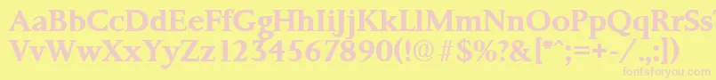PalermoSerialBoldDb Font – Pink Fonts on Yellow Background
