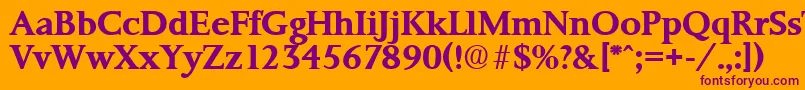 PalermoSerialBoldDb Font – Purple Fonts on Orange Background